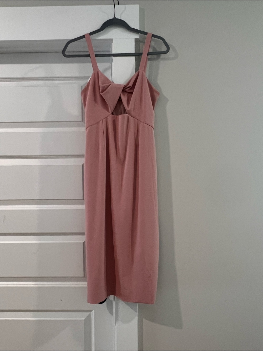 BHLDN Rose Pink Knot-Front Midi Dress